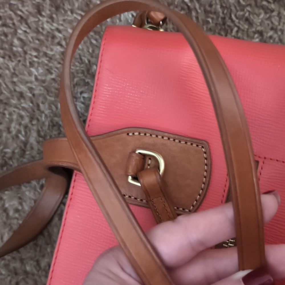 Dooney & Bourke Coral Tote with Brown Accents - Picture 5 of 12